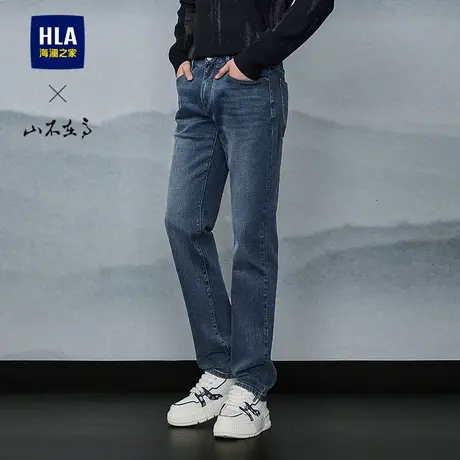 HLA/海澜之家山不在高系列牛仔裤25春秋新款五袋款舒适耐穿裤子男图片