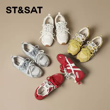 星期六复古拼色德训鞋女款2025秋季新款时尚轻便软底阿甘鞋老爹鞋商品大图
