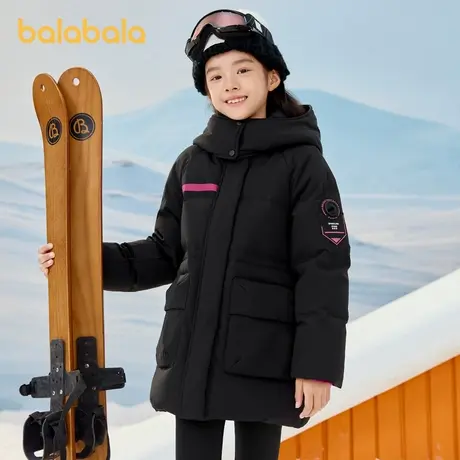 巴拉巴拉女童儿童羽绒服2025冬装款童装收腰加厚外套商品大图