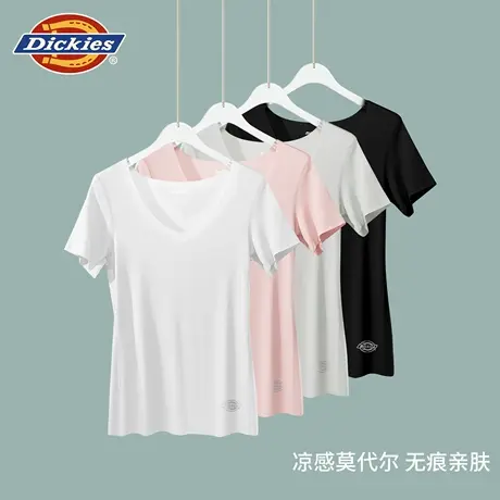 Dickies短袖女士纯色打底衫2025新款夏薄款莫代尔舒适内搭上衣女商品大图