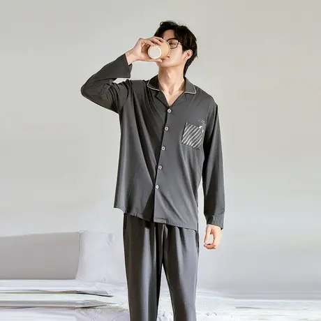 歌帝【直播专享】莱赛尔开衫长袖长裤男套装 GDY2505商品大图