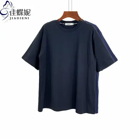 韩版纯色基础款百搭圆领夏季t恤宽松简约休闲短袖T恤商品大图