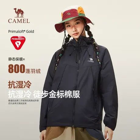 骆驼女装抗湿冷棉服2025秋冬新款加厚防寒连帽保暖防风棉衣外套商品大图