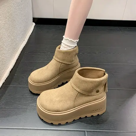 厚底增高勃肯靴子女2025年秋季新款时尚百搭短靴小个子法式马丁靴商品大图