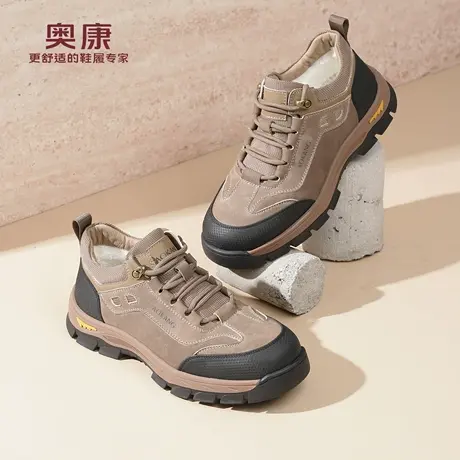 奥康 男鞋冬季新款加绒保暖棉鞋男户外工装鞋厚底休闲运动雪地靴L商品大图