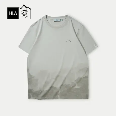 HLA/海澜之家山不在高系列短袖T恤24春夏新款凉感圆领印花短t男图片