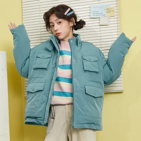 尔给棉服2022年新款女日系棉衣外套韩版宽松学生冬季加厚oversize图片