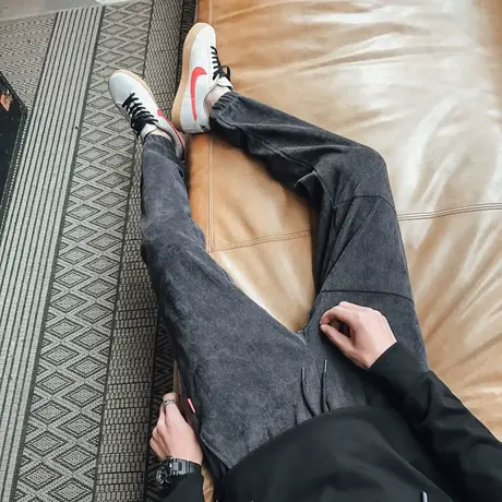 2019秋季新款九分裤韩版潮流休闲裤男士运动裤束脚裤修身秋长裤子商品大图