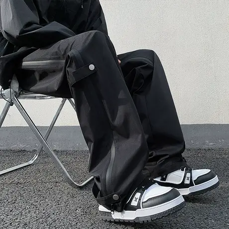 美式机能伞兵工装裤子男春秋款潮牌运动登山裤宽松直筒休闲冲锋裤商品大图