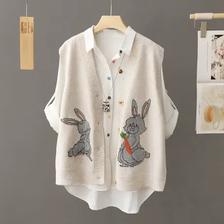 马甲开衫女针织衫春秋洋气外穿毛衣背心2024年秋装新款马夹女外套图片