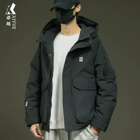 户外防水羽绒棉服男2023冬季宽松大码男士连帽工装夹克保暖外套潮商品大图