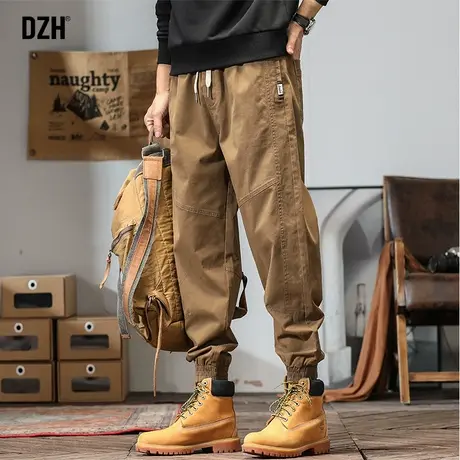 男士美式复古工装裤男秋季束脚户外冲锋裤2023新款宽松休闲裤长裤商品大图