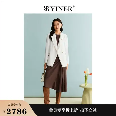 【醋酸系列】YINER音儿女装秋季法式休闲一粒扣西装领外套图片