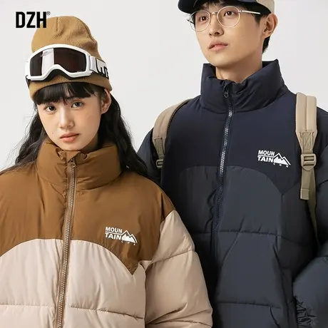 情侣立领保暖棉服男款冬季加厚潮牌休闲棉衣外套潮情侣装袄子上衣商品大图