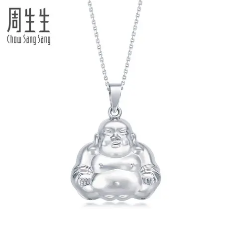 周生生Pt950铂金白金吊坠金佛白金吊坠白金项坠69596P计价图片