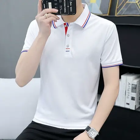 夏装短袖POLO衫男薄款上衣翻领T恤夏季休闲男装青年半袖帅气汗衫商品大图