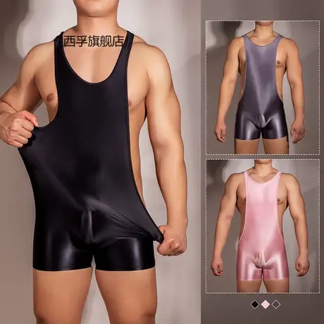 男士性感情趣诱惑背带连体衣紧身男士吊环内裤商品大图