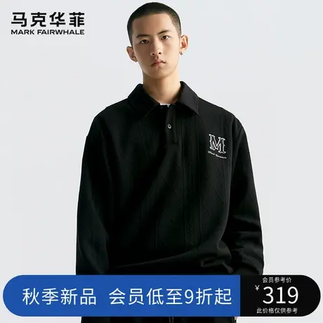 【重磅】马克华菲男装长袖polo衫男士翻领提花时尚潮牌卫衣图片