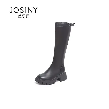 卓诗尼热款冬季新款女鞋经典款骑士靴长筒不过膝小个子显高显瘦图片