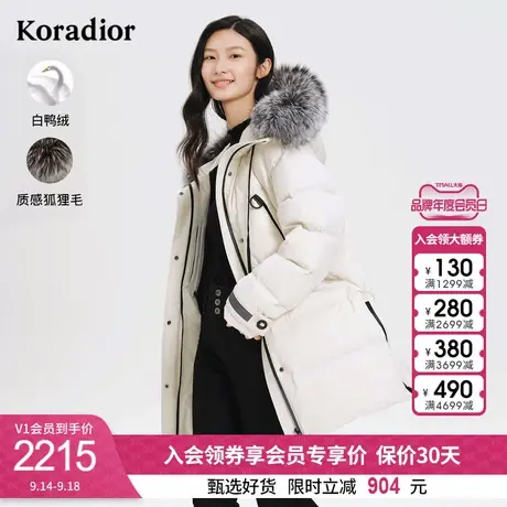 [高克重]珂莱蒂尔连帽羽绒服女鸭绒运动风保暖羽绒外套冬季新款图片