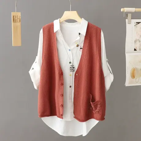 2023新款春秋季马甲背心针织女式外搭毛衣外穿马夹开衫薄外套坎肩图片