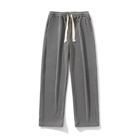 秋冬款加绒休闲裤男宽松直筒雪尼尔垂感阔腿灯芯绒卫裤春季运动裤商品大图