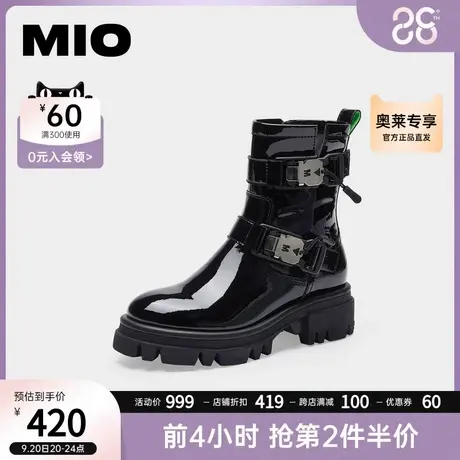MIO米奥年秋冬圆头复古时尚炸街舒适增高时装靴气质短靴图片