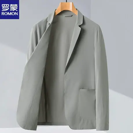 罗蒙西服男士轻薄款休闲防晒衣时尚小西装中青年单西外套上衣夏季图片