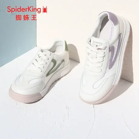 SPIDER KING/蜘蛛王德训鞋女真皮2023春商场新款运动休闲小白鞋女图片