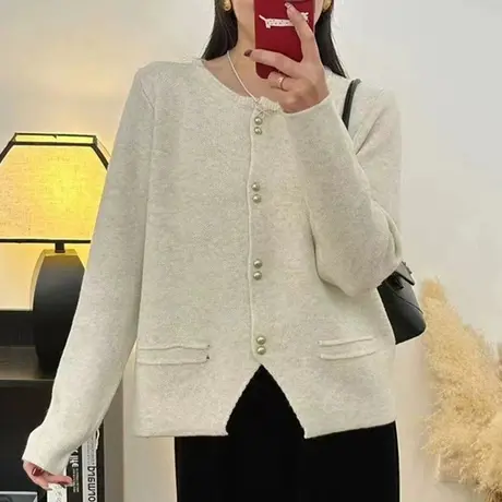 春装2024年新款早春针织开衫外套女毛衣春秋外搭初春洋气百搭上衣商品大图