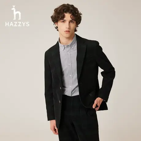 【商场同款】Hazzys哈吉斯秋冬季男士休闲西服时尚灯芯绒单西外套图片