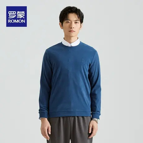 罗蒙男士卫衣新款2023款秋冬季长袖t恤品牌上衣服男装宽松打底衫图片
