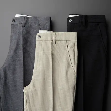 男士西裤2023春夏新款商务正装直筒裤工装西装裤长裤薄款西服裤子图片