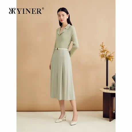 【博主同款】YINER音儿秋季时尚法式蚕丝翻领针织衫图片
