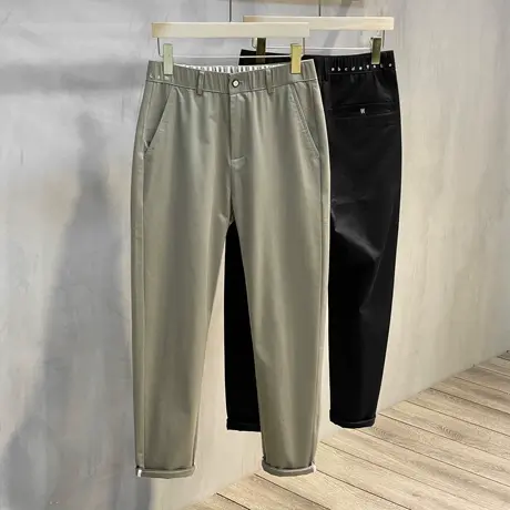 休闲裤男直筒宽松韩版潮流夏季休闲长裤男士西裤小脚九分裤子春秋商品大图