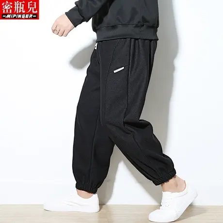 密瓶儿休闲裤裤子宽松秋季男士束脚男装青少年胖子大码运动裤男潮商品大图