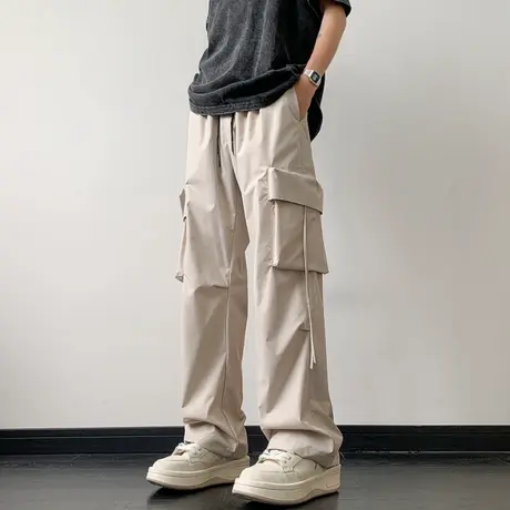 潮牌高街伞兵工装裤春秋季男生大口袋休闲裤日系cityboy运动长裤商品大图