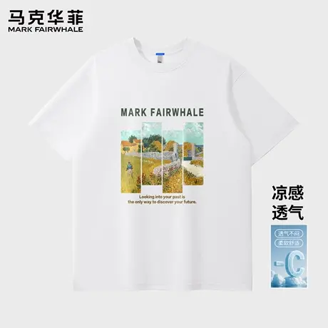 马克华菲短袖T恤男士2025新款夏季薄款美式休闲宽松圆领半袖上衣X图片