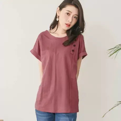 桔熊夏季文艺舒适凉爽宽松蝙蝠袖纯色中长款上衣t恤女大码AB12802图片