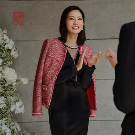 EP雅莹高端系列 气质小香风粗花呢收腰外套 2023秋冬新款1209A图片