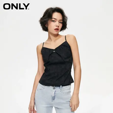 【ONLY奥莱清仓】秋季时尚简约印花吊带打底修身雪纺衫女商品大图