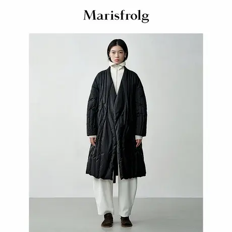 【轻羽羽绒】Marisfrolg玛丝菲尔冬保暖黑色白鹅绒羽绒服图片