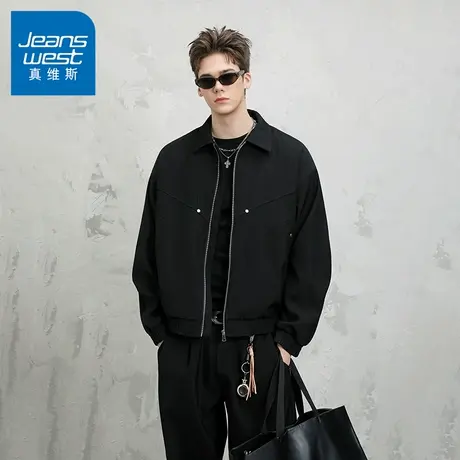 N5真维斯外套男2025秋季新款美式复古高街潮牌上衣男士春秋装夹克商品大图