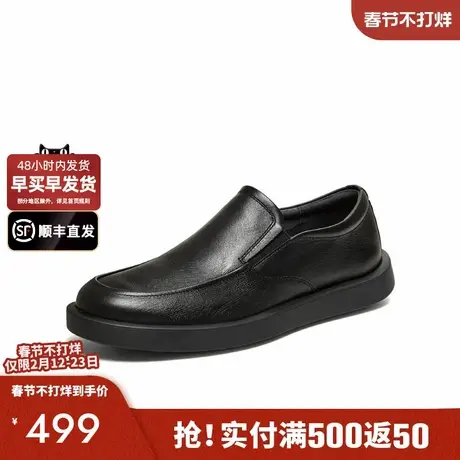 TATA他她男鞋平跟休闲皮鞋商务鞋一脚蹬爸爸鞋2026春季新MGD05AM6商品大图