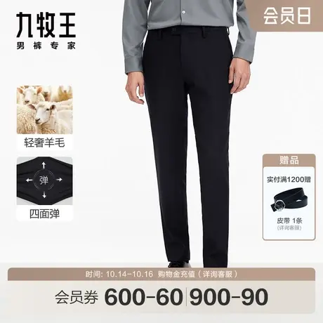 [商场同款]九牧王男裤JA1C50912保暖西裤2023秋冬新品羊毛长裤SN商品大图
