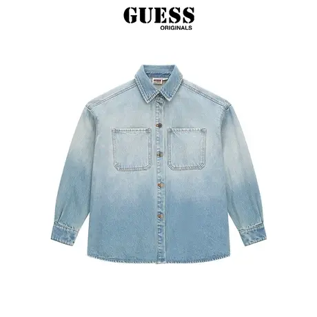 GUESSOriginals23年新款秋女设计感牛仔渐变长袖衬衫-W4RG49D4XY0商品大图