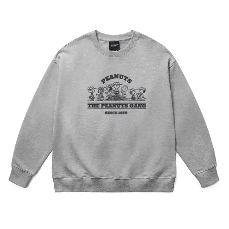 港风潮牌卡通史努比圆领卫衣男秋冬季加绒运动风青少年简约上衣商品大图