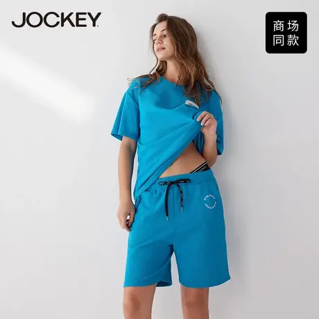Jockey睡裤女短裤春夏华夫格家居裤女士中裤五分裤可外穿图片