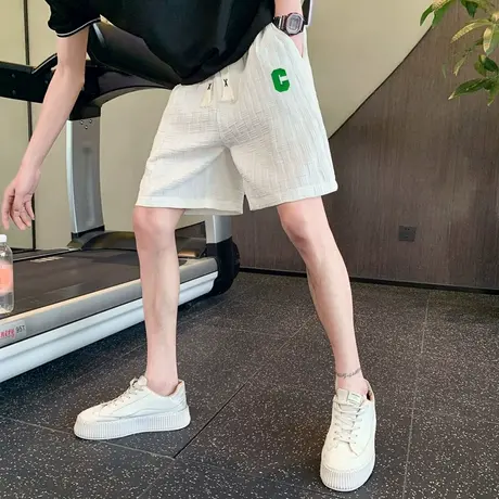 2023夏季男士休闲短裤新款字母小众设计潮男直筒运动五分中裤卫裤商品大图