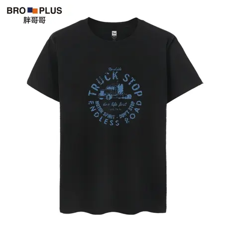 胖哥哥短袖T恤男打底衫夏季新品男士休闲圆领半袖t体恤修身上衣服图片